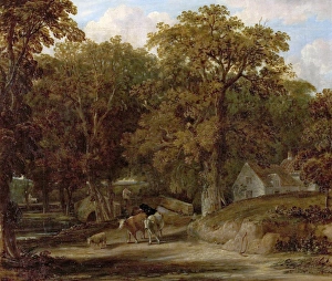 House Prints: Woodland Scene with Bridge and Cattle